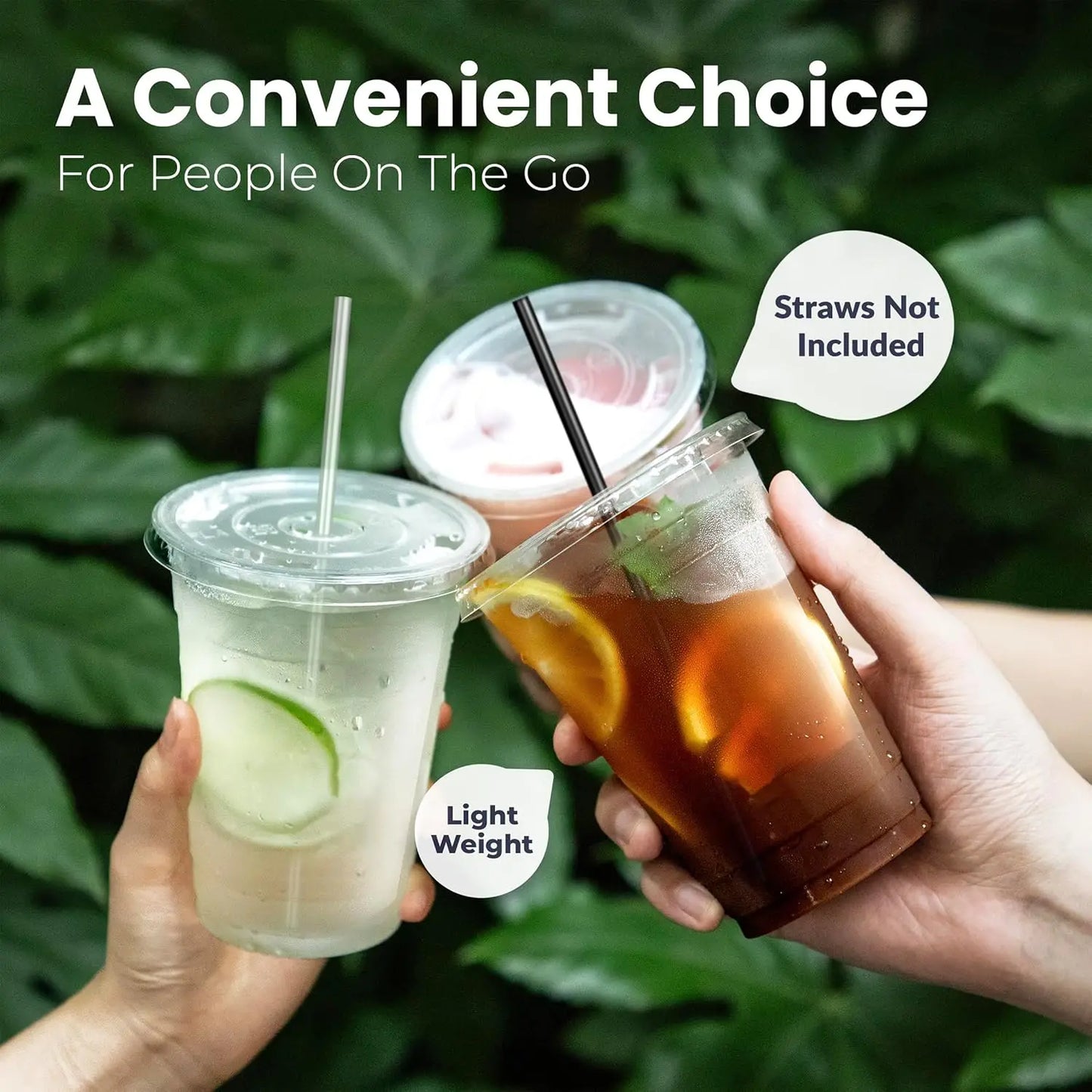 473 ml Klare Plastikbecher Mit Deckeln Und Strohhalmen Einweg-Kaffeebecher Aus Kunststoff Mit Deckeln Für Eiskaffee, Kalte Getränke, Smoothies