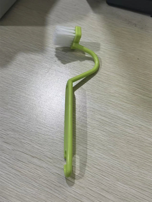 Curved toilet brush with long handle