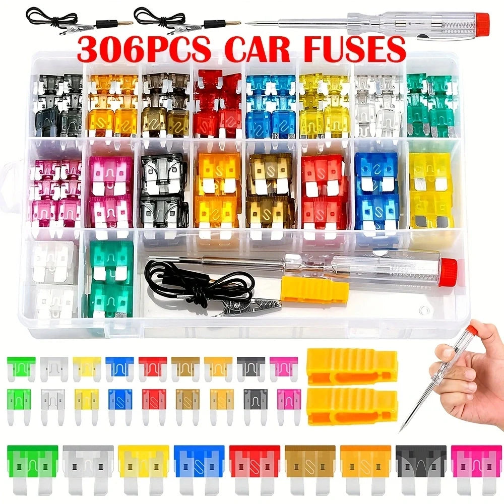 Car fuse set – 300 to 306 pieces (various sizes)