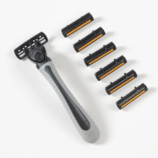 Unisex 3-blade razor with anti-slip grip
