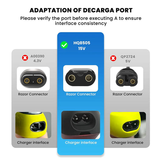 15V Ladeadapter kompatibel mit vielen Philips Rasierern