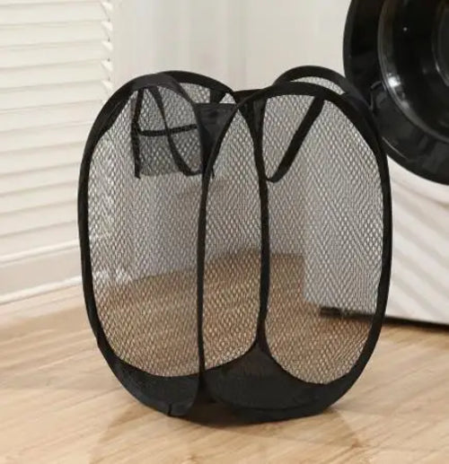 Foldable mesh laundry basket – minimalist design