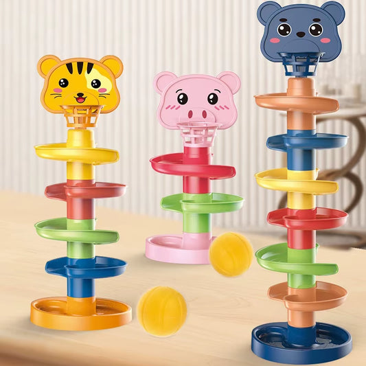 Montessori Spielzeug Baby 0 12 24 36 Monate Track Rolling Ball Push Pop Schiebe Ball Frühen Bildung Spielzeug Für Kinder Kinder Sensorischen