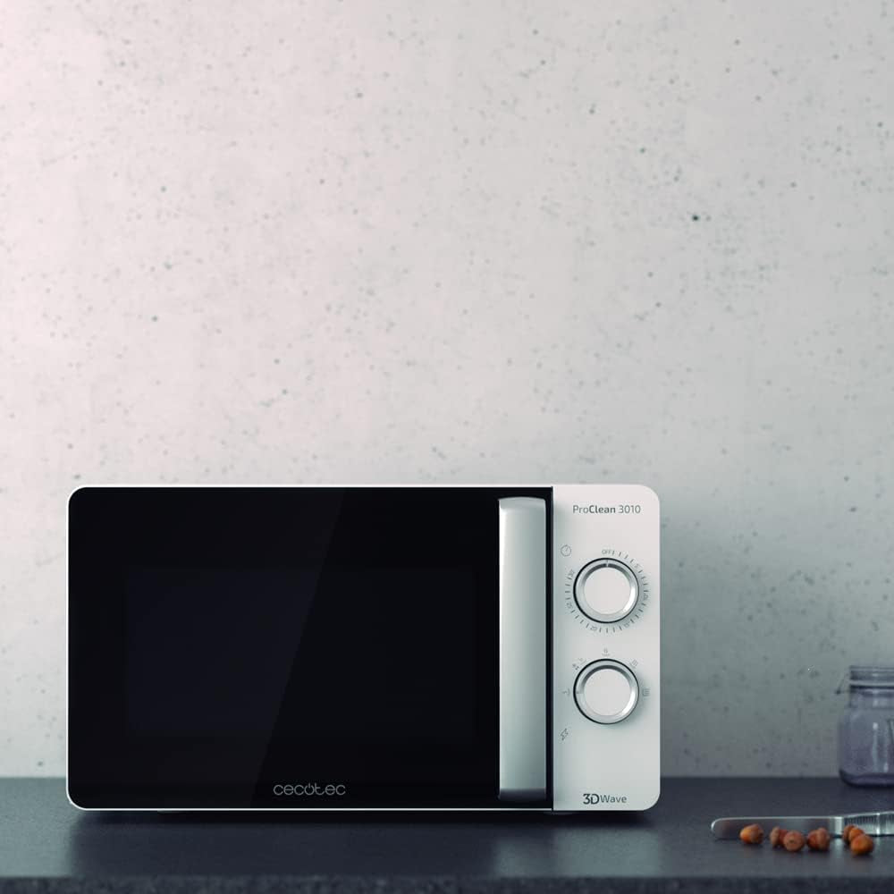 Microondas Proclean 3010, 20 Liter- Kapazität, Ready2Clean-Beschichtung, 700 Watt-Leistung, 6 Funktionsstufen, 30 Minuten-Timer, Auftauhmodus, Weiße Endverarbeitung