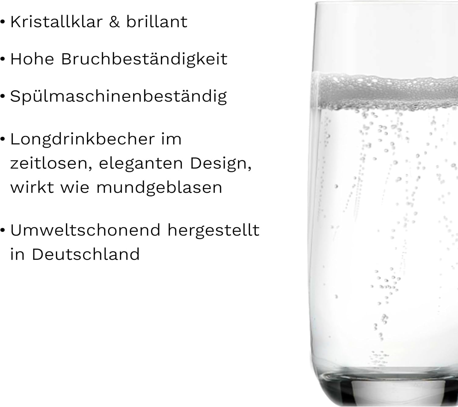 Stölzle Lausitz Longdrinkgläser Weinland 6Er-Set 390 Ml – Elegante Allroundgläser Ideal Für Cocktails, Drinks, Wasser & Säfte – Hochwertige Wassergläser Aus Kristallglas – Spülmaschinen- & Stoßfest