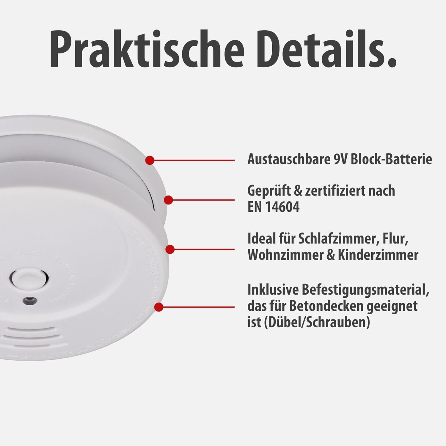 Brennenstuhl Rauchmelder RM C 9010 Mit Austauschbarer Batterie Weiß