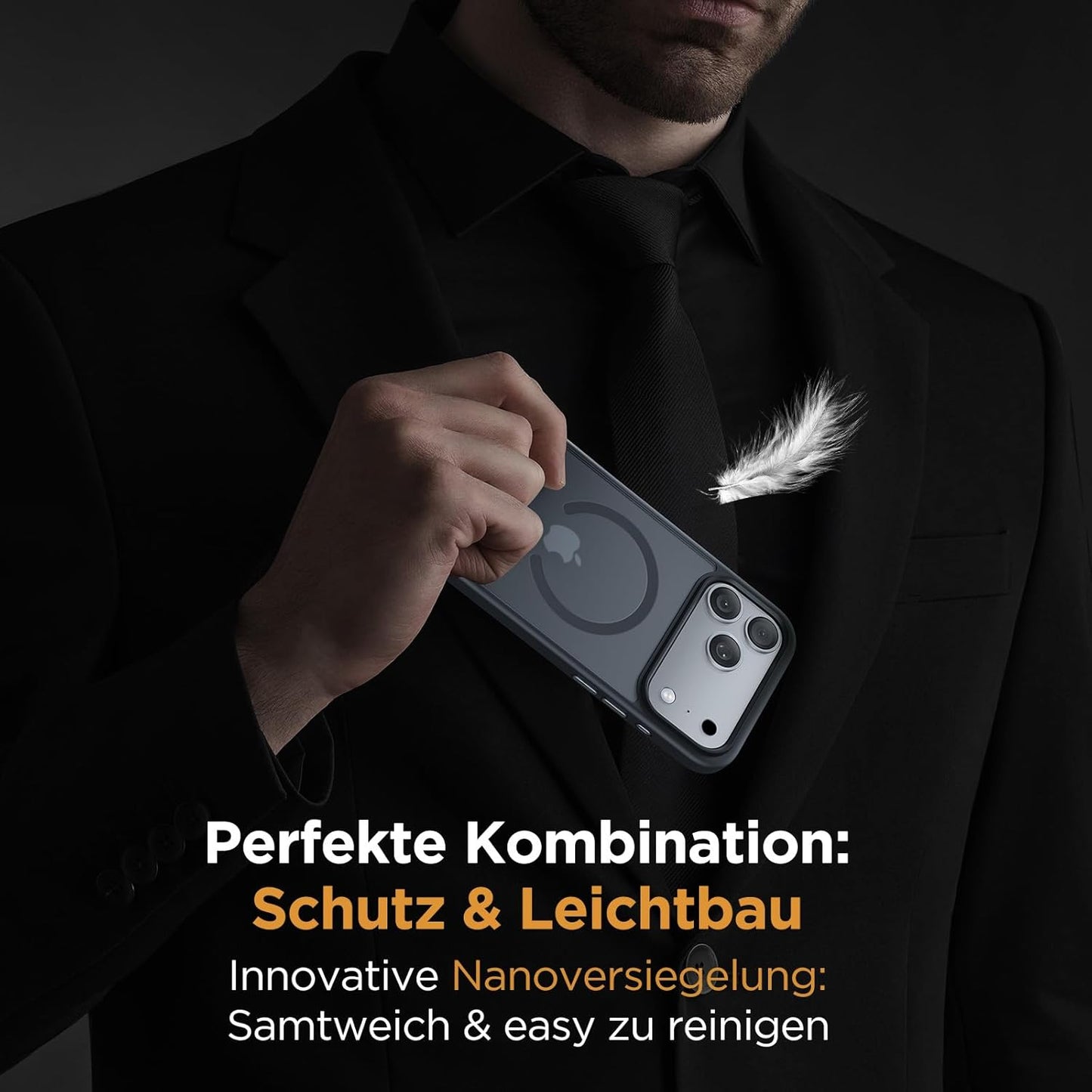 Miracase Für Iphone 17 Pro Hülle Für Magsafe [TOP Militärschutz & Magnetkraft] Stoßfest Kratzfest Mit Samtiger Haptik Extrem Langlebig Handyhülle Für Iphone 17 Pro 6,3", Matt-Schwarz