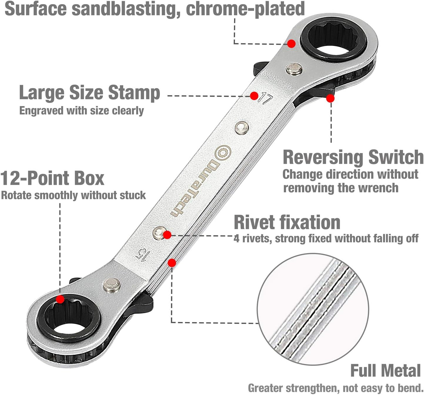 Umschaltknarre Mit Doppelring, 6 Mm - 21 Mm, Mit Tragetasche, 5 Stück