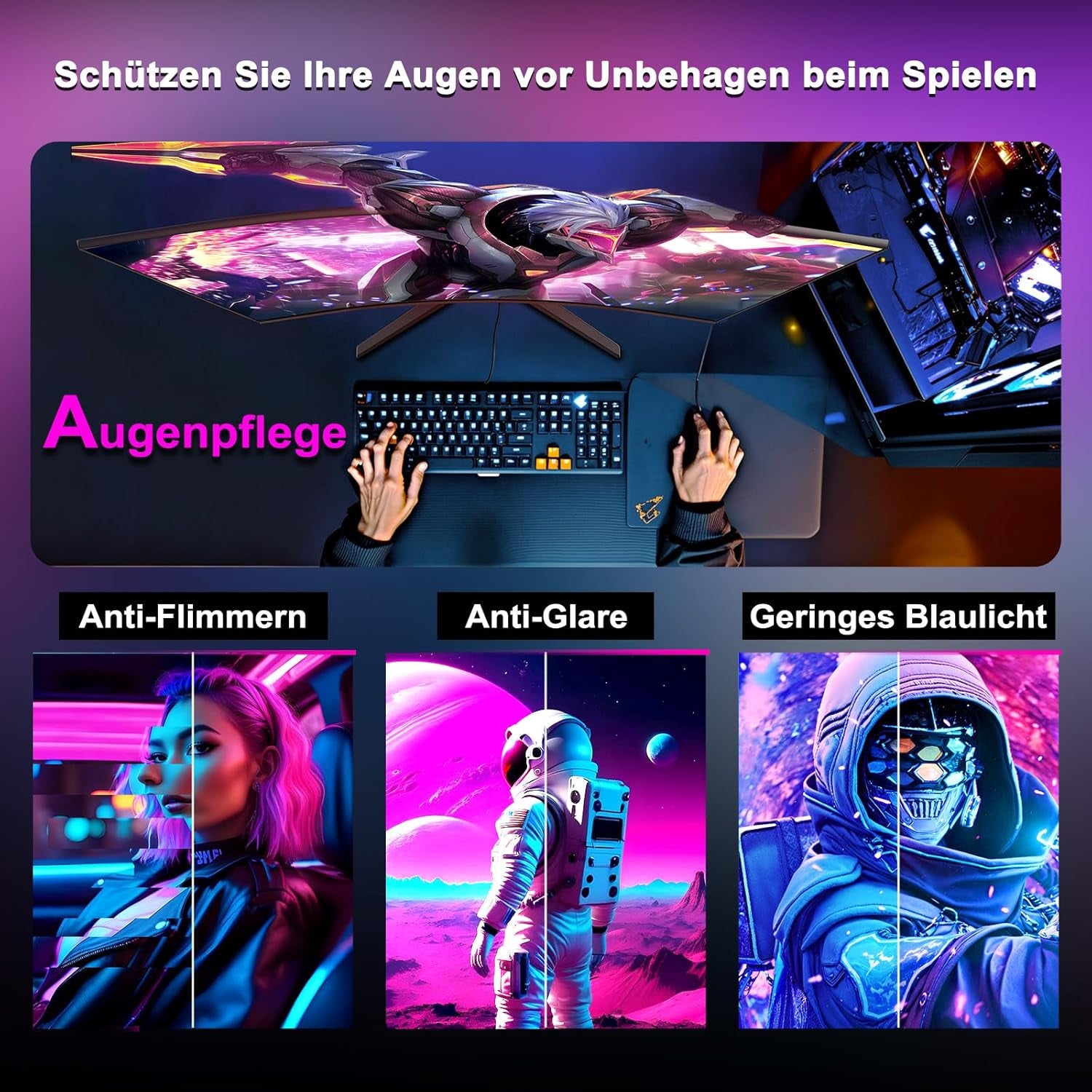 Minifire 24 Zoll Curved Gaming Monitor 180Hz, 1Ms, FHD PC Bildschirm 1500R, Mit Lautsprechern, Freesync, HDR, 130% Srgb, Rahmenlos, HDMI1.4/DP1.2 Ports -Schwarz (MFG24C1 Mit Hdmi-Kabel)