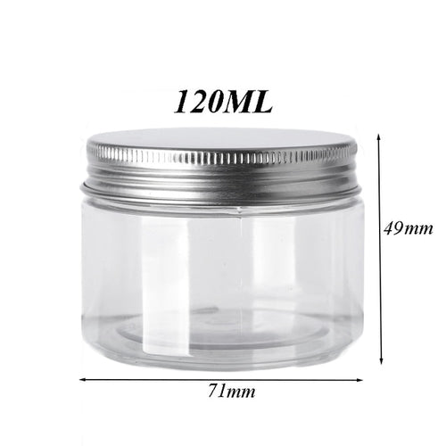 Storage container set, transparent with aluminum lids (10 pieces) 