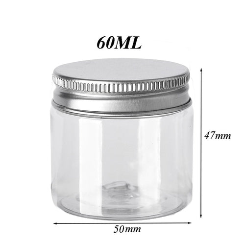 Storage container set, transparent with aluminum lids (10 pieces) 