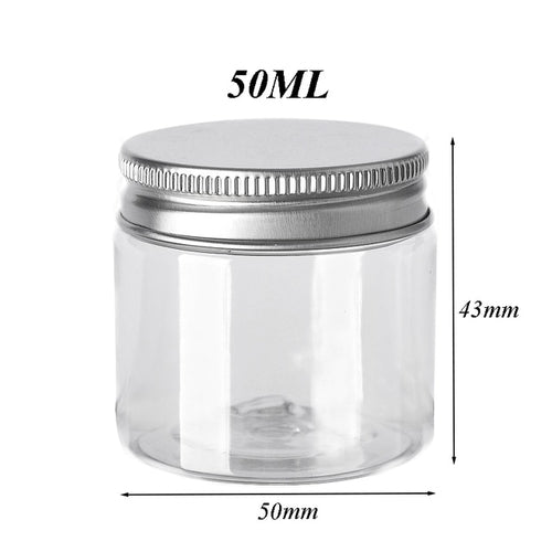 Storage container set, transparent with aluminum lids (10 pieces) 