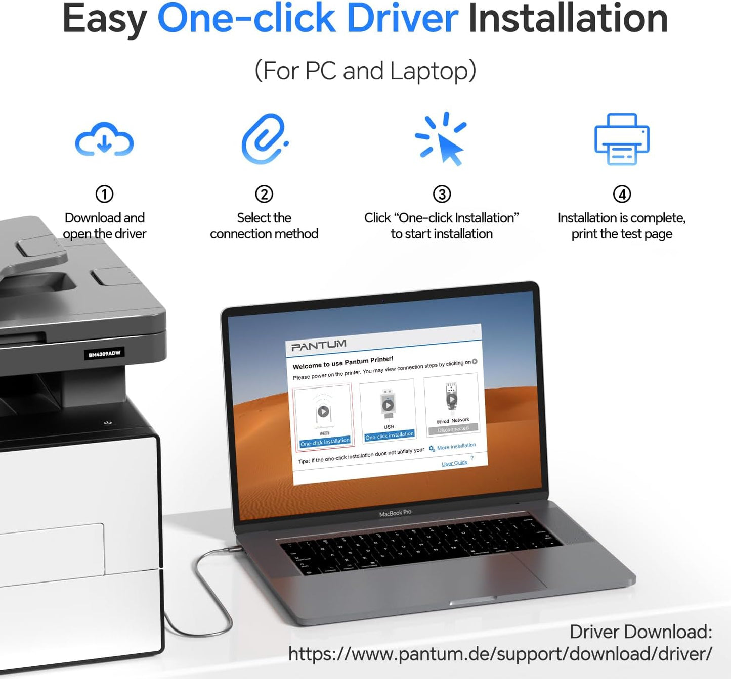 PANTUM BM4309ADW Multifunktionsdrucker Laserdrucker Schwarz Weiss