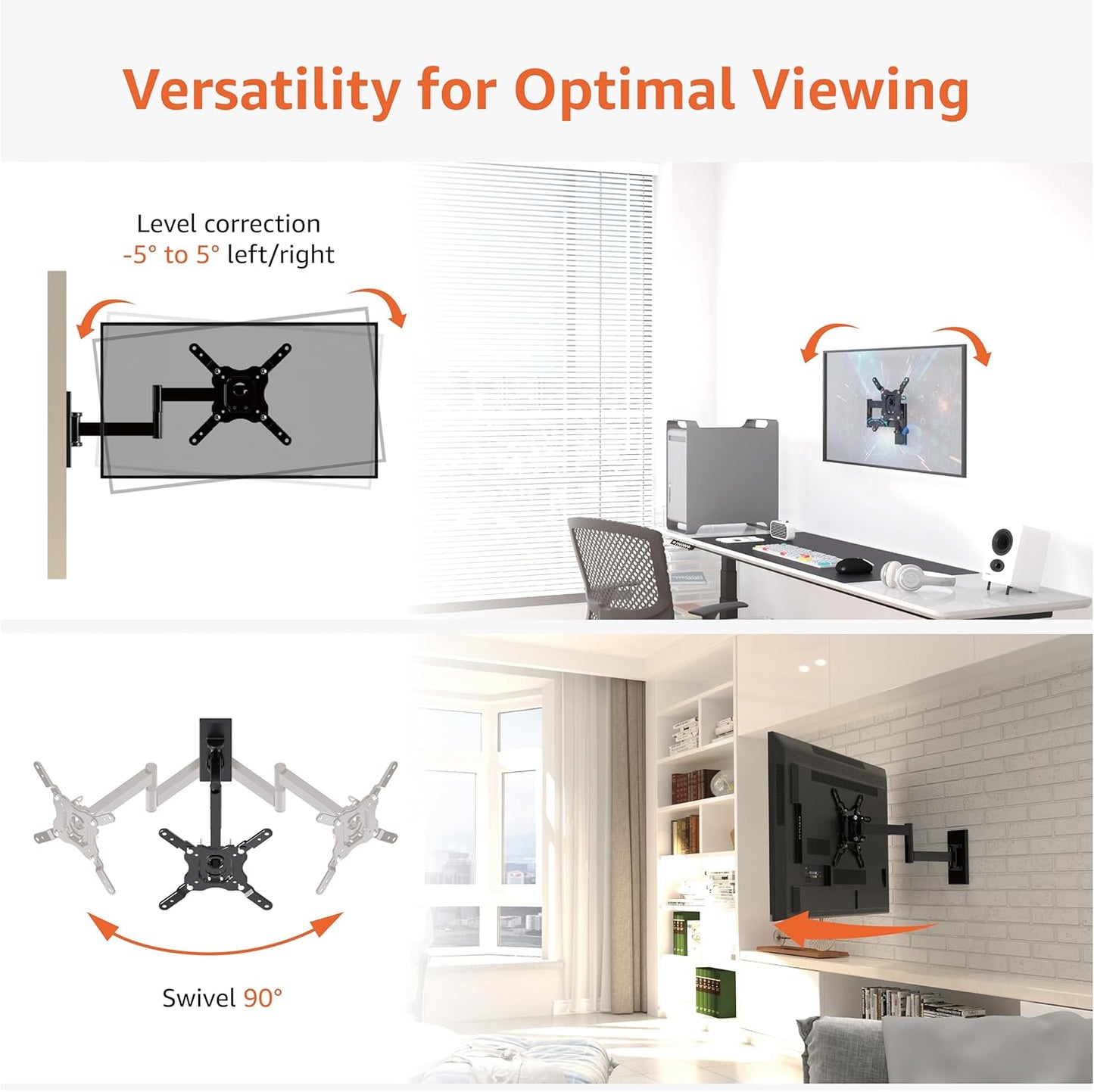 Tv-Wandhalterung Mit Voller Bewegung, Für 30.5 - 101.6 Cm Fernseher