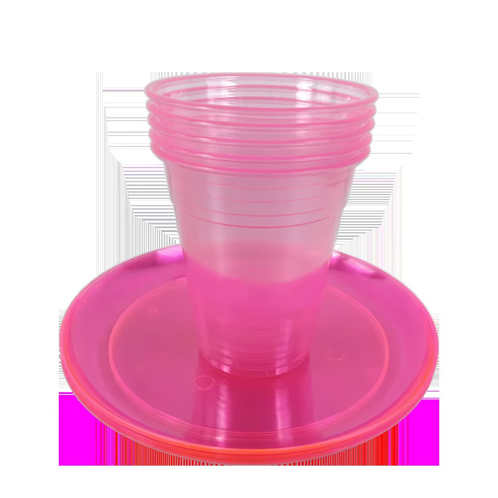 20–200 Stück, 12 Unzen, Neonfarben, Einfarbig, Einweg-Kunststoffbecher, Rosa, Orange, Blau, Grün, Eis-Kaffeetasse, Durchsichtiger Kunststoffbecher, Leuchtet Im UV