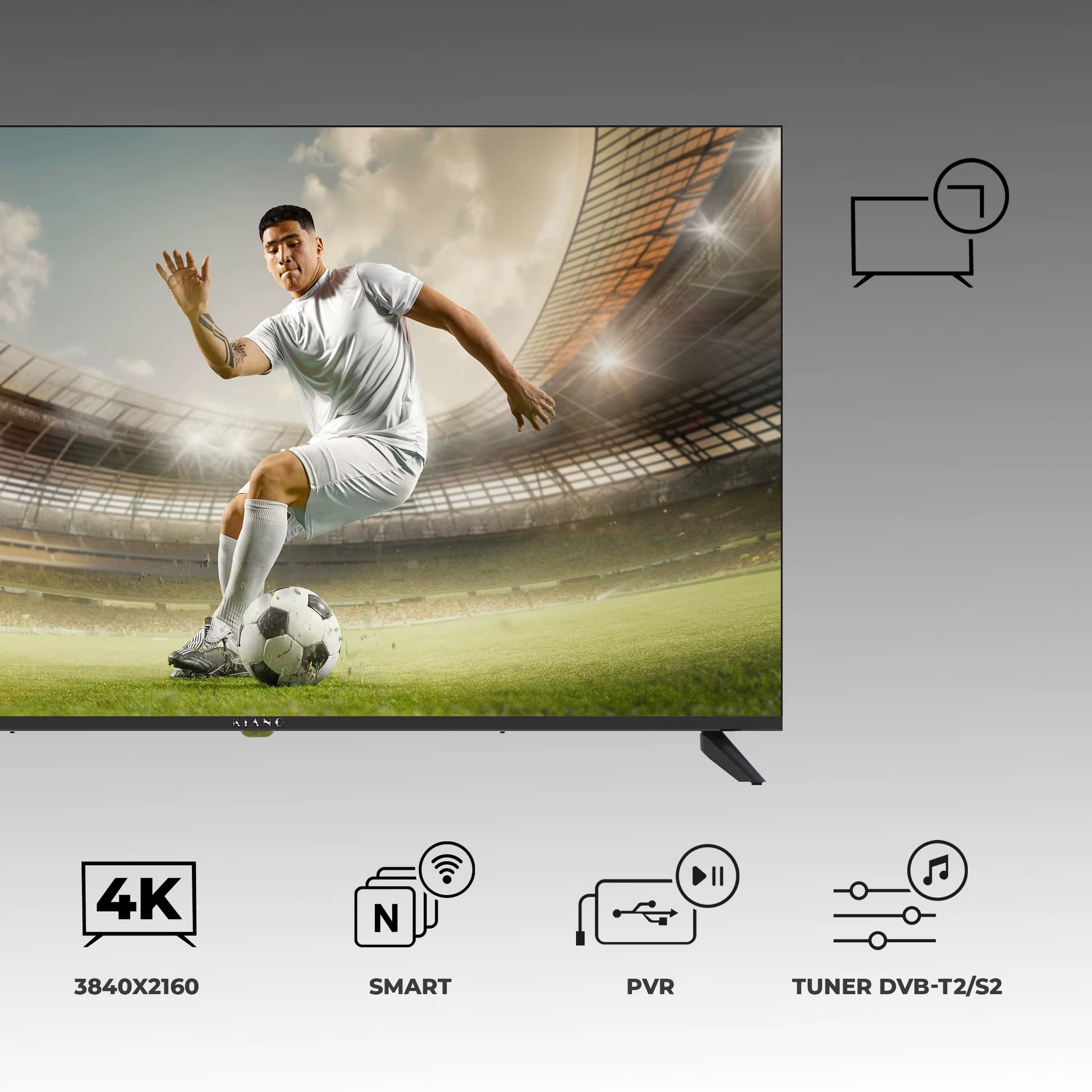 Led-Fernseher Kiano Elegance TV 50" 4K UHD Smart TV Wifi Miracast PVR