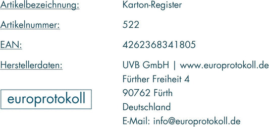 Karton-Register, 12-Teilig, Bunt, DIN A4, Ordnerregister Aus Karton, Register Für Ordner, Strapazierfähige Trennblätter Mit 6-Farbigem Verlauf