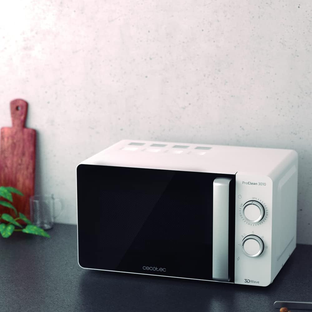 Microondas Proclean 3010, 20 Liter- Kapazität, Ready2Clean-Beschichtung, 700 Watt-Leistung, 6 Funktionsstufen, 30 Minuten-Timer, Auftauhmodus, Weiße Endverarbeitung