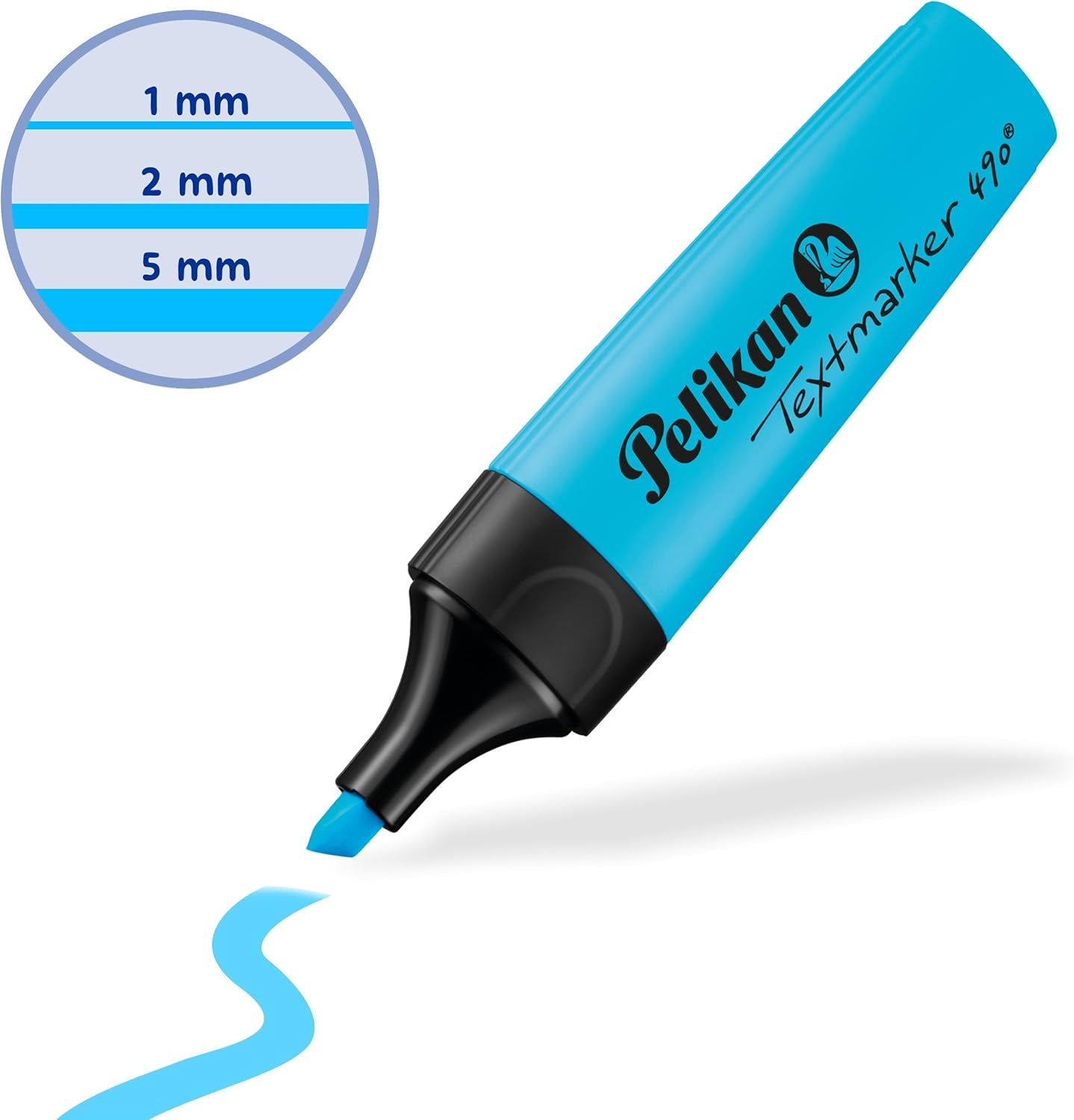 Pelikan Textmarker 490, 6 Neon-Farben, 6 Stück, Mit Keilspitze