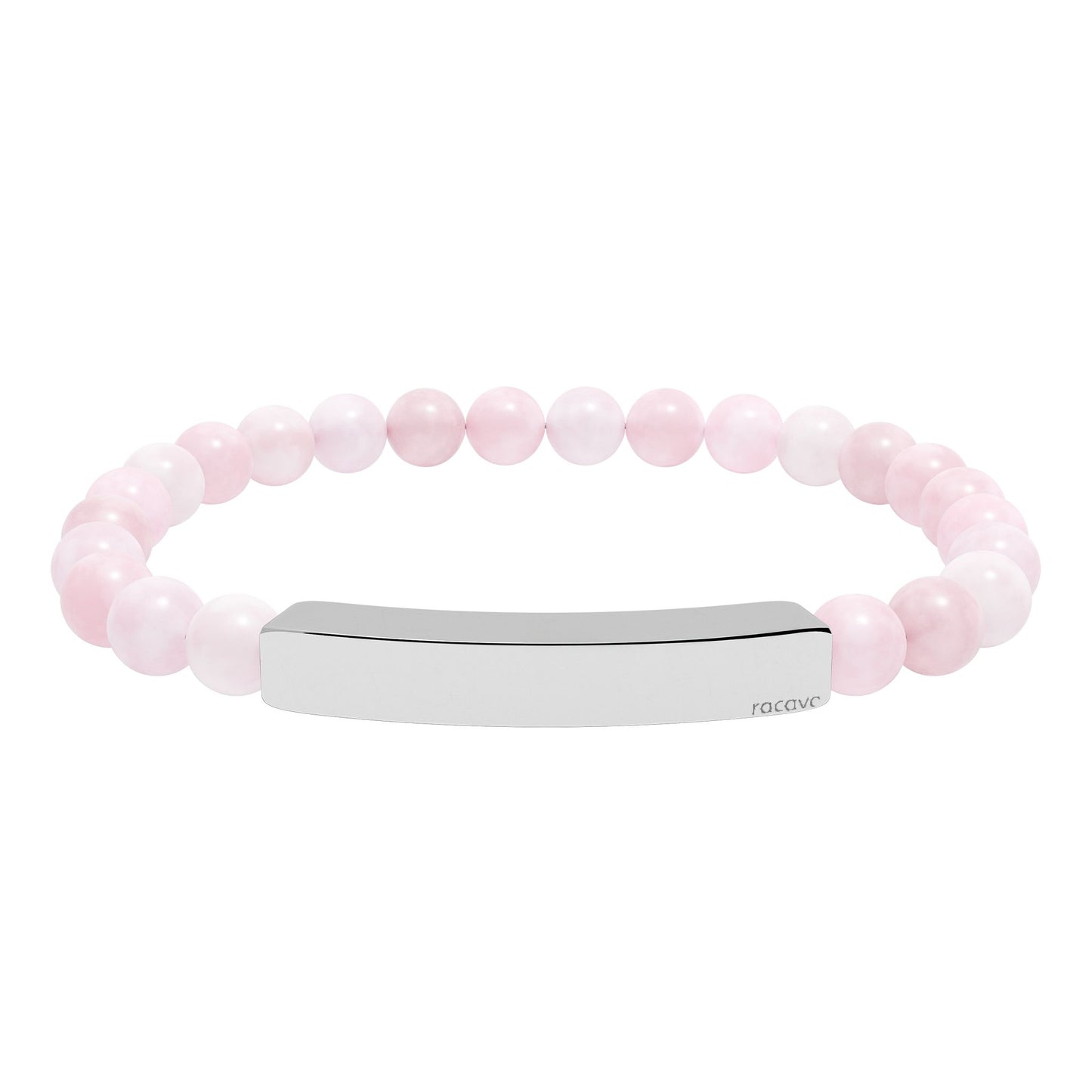 Steinarmband mit gravierbarer Edelstahl Bar