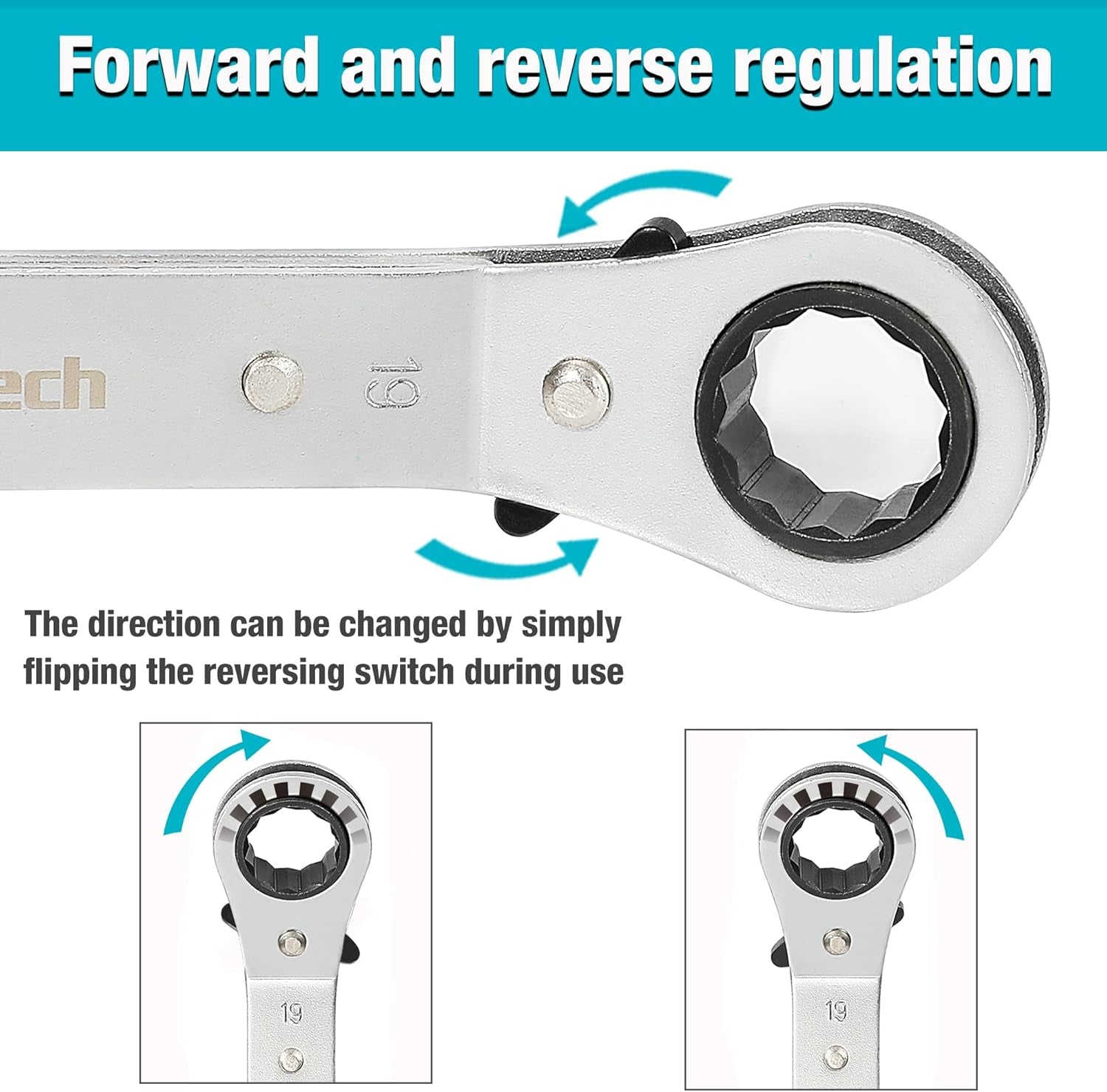 Umschaltknarre Mit Doppelring, 6 Mm - 21 Mm, Mit Tragetasche, 5 Stück
