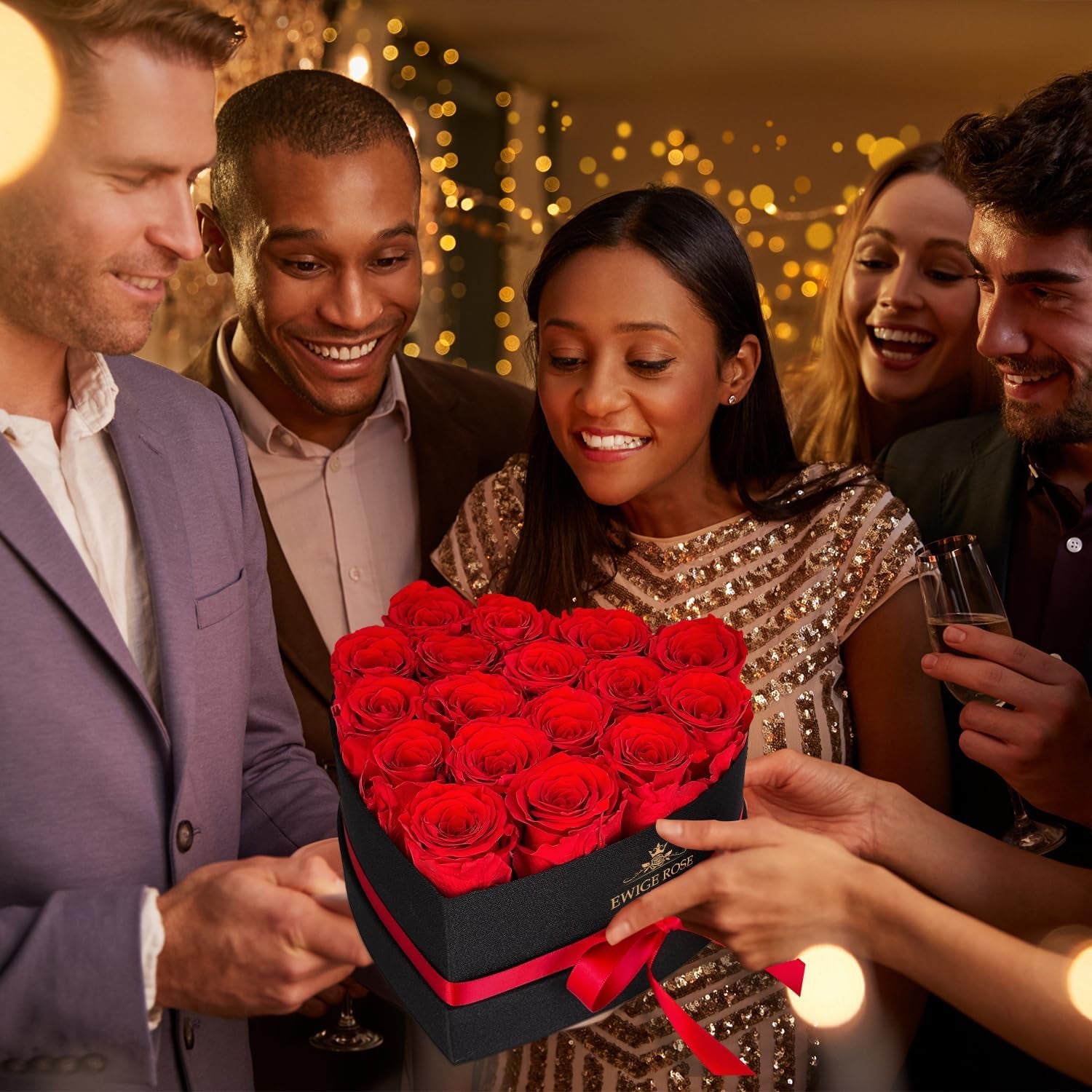17 Infinity Rosen, Ewige Rot Rose Geschenke für Frauen, Konservierte Rose in Herzbox für Frauen Mutter zum Geburtstag Jahrestag Valentinstag Muttertag Weihnachten Hochzeitstag Rosenbox