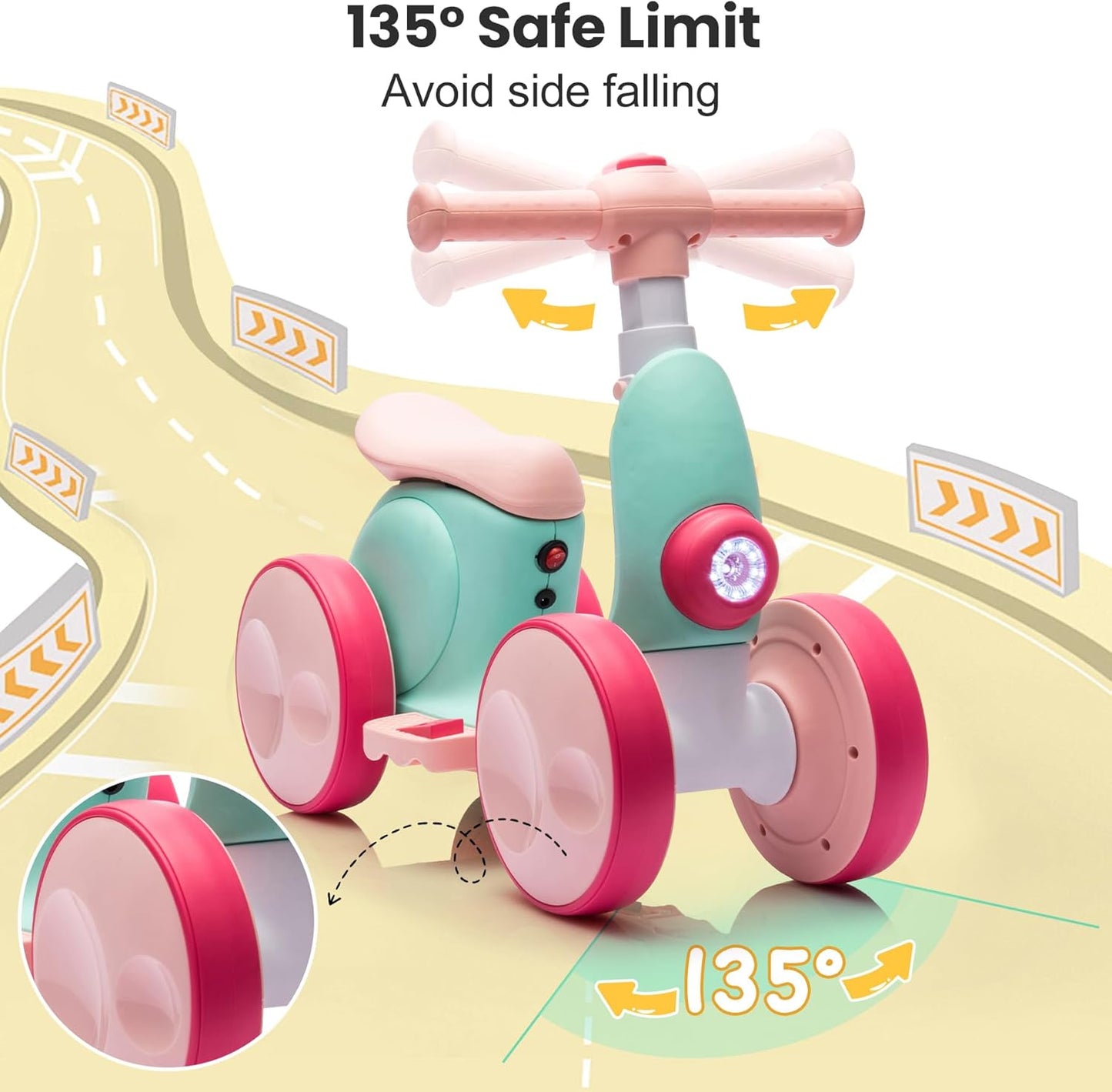 Laufrad Elektrisch 6V Ab 1-4 Jahre Mit Seifenblasenmaschine Für Jungen Mädchen