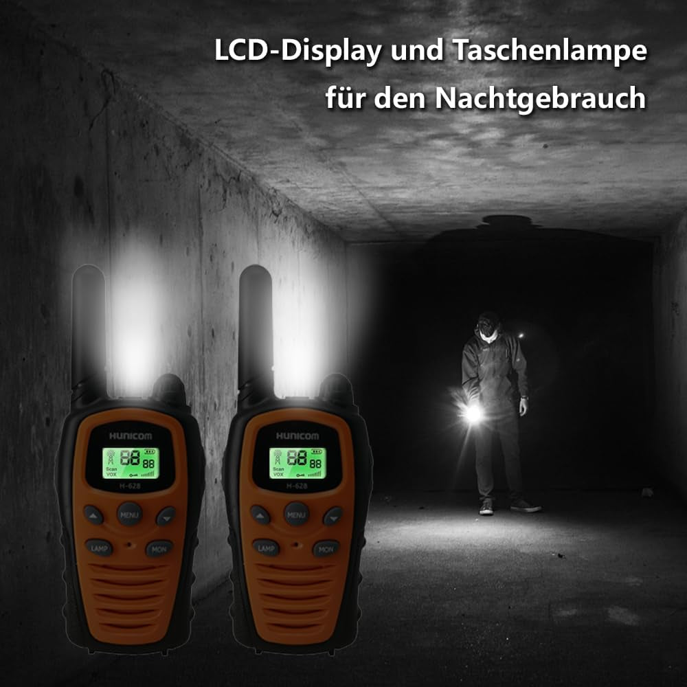 Walkie Talkies Für Erwachsene Mit Großer Reichweite - PMR, VOX Freisprecheinrichtung Mit Taschenlampe Led-Hintergrundbeleuchtung