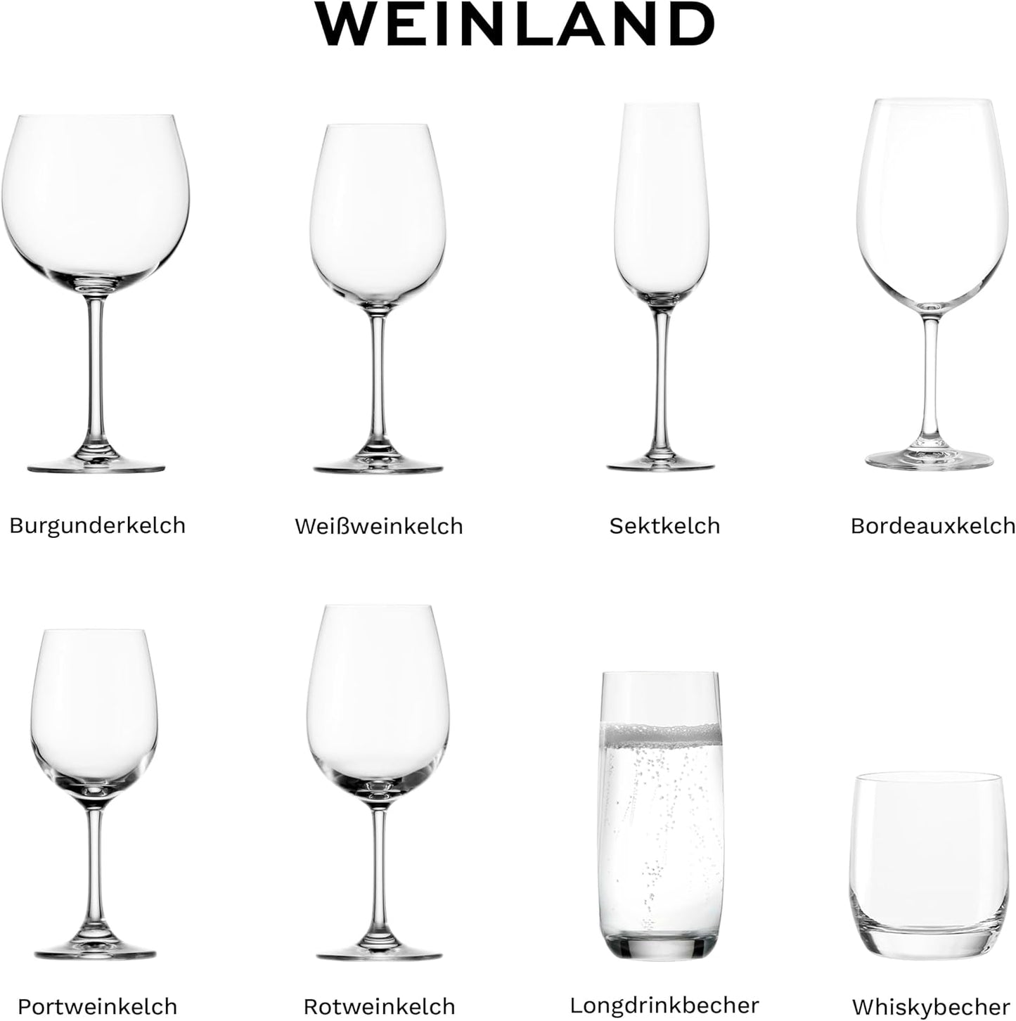 Stölzle Lausitz Longdrinkgläser Weinland 6Er-Set 390 Ml – Elegante Allroundgläser Ideal Für Cocktails, Drinks, Wasser & Säfte – Hochwertige Wassergläser Aus Kristallglas – Spülmaschinen- & Stoßfest