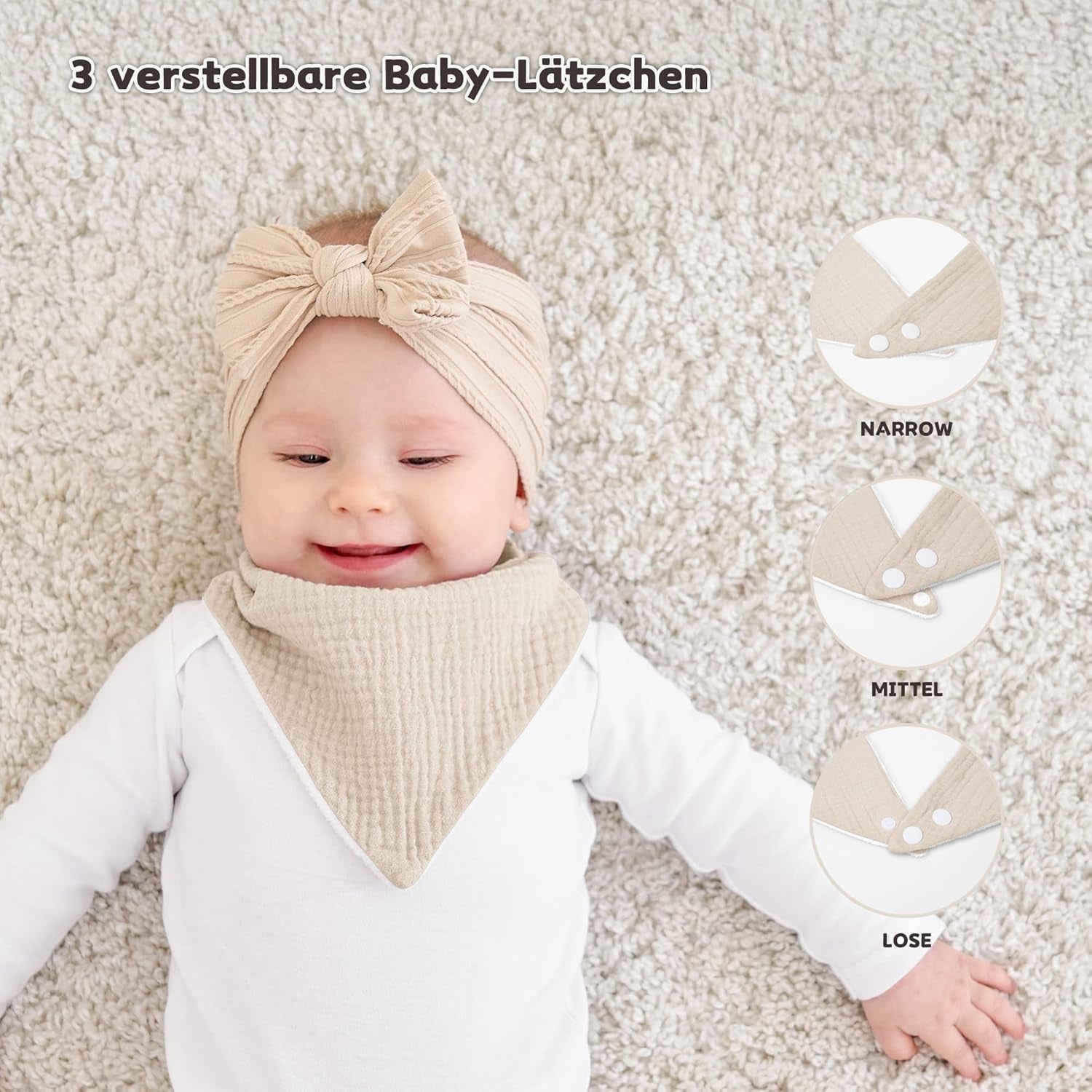Susurration Lätzchen Baby Dreieckstuch Baby Musselin Halstuch Baby Für Junge Und Mädchen,Sabberlätzchen Baby Verstellbare