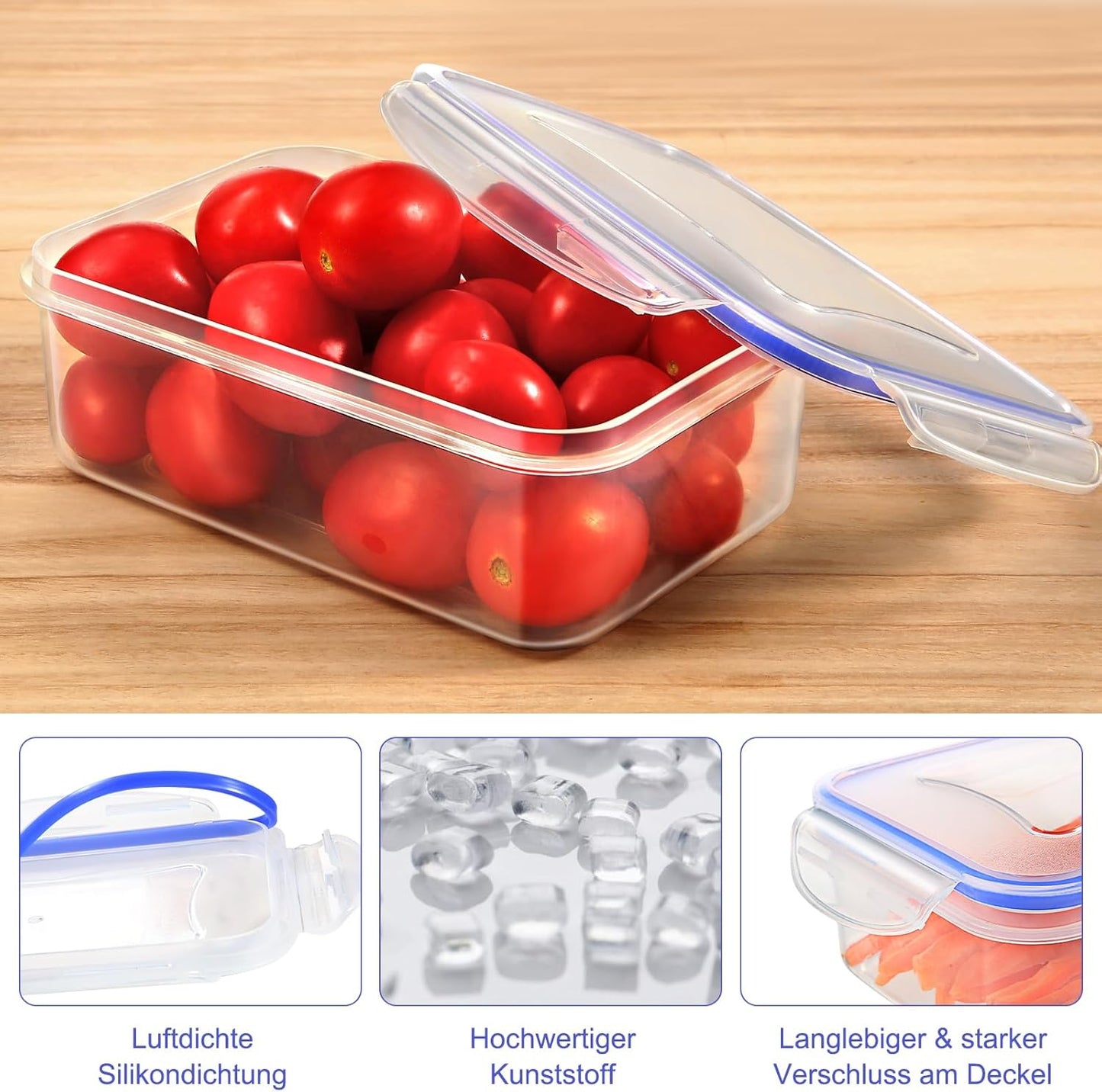 YASHE 32Er Frischhaltedosen Mit Deckel, Luftdichte Aufbewahrungsbox, Bpa-Frei Kunststoff Aufbewahrungsbehälter Für Küche, Vorratsdosen Set Mit Etiketten