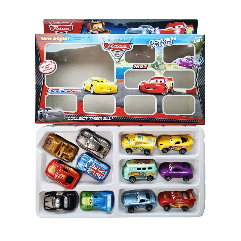 12-Teiliges Set Disney Pixar Cars 2 Spielzeug Kind Lightning Mcqueen Fillmore Sheriff Jackson Storm Ramirez Mini Pull Back Car 3 Kindergeschenk