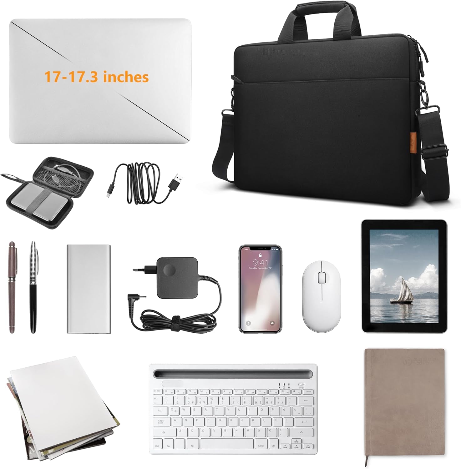 ZYB Laptoptasche 17-17,3 Zoll Laptophülle Laptopaktentasche