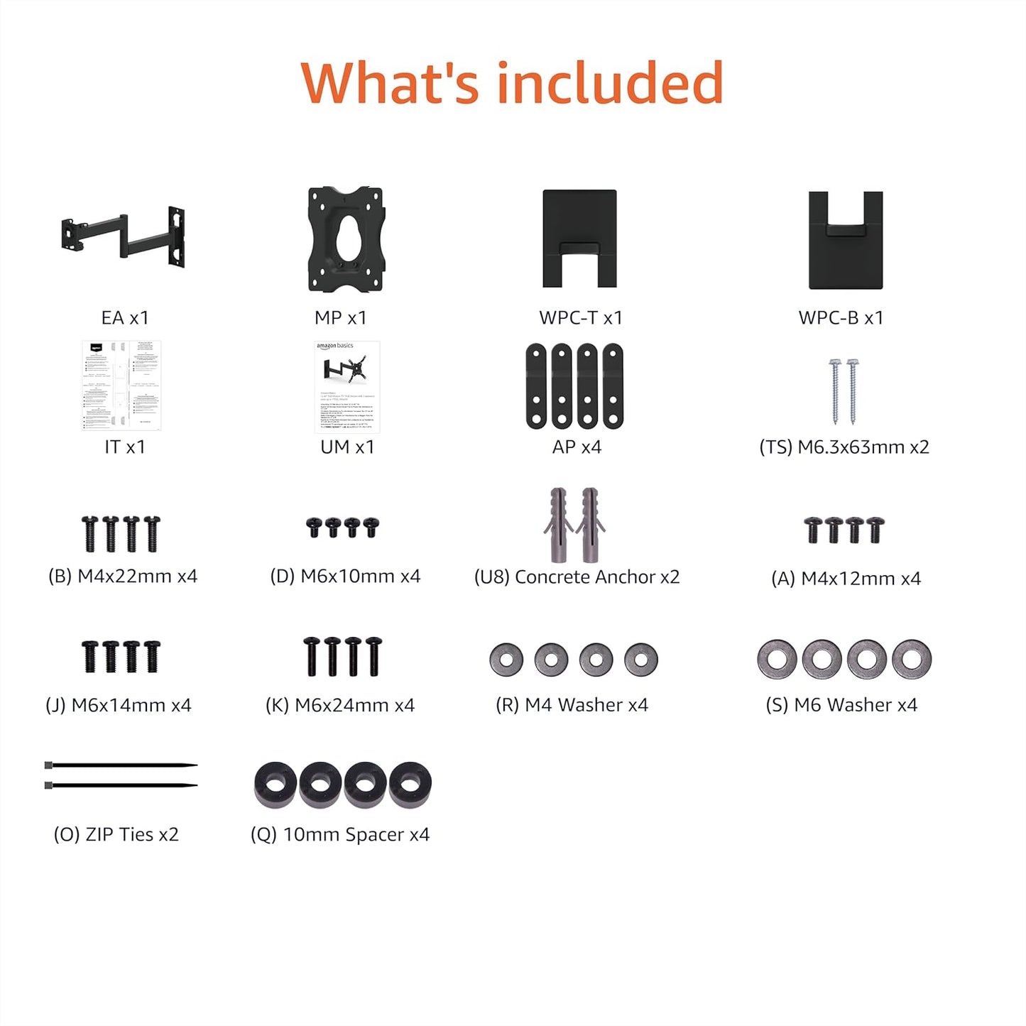 Tv-Wandhalterung Mit Voller Bewegung, Für 30.5 - 101.6 Cm Fernseher