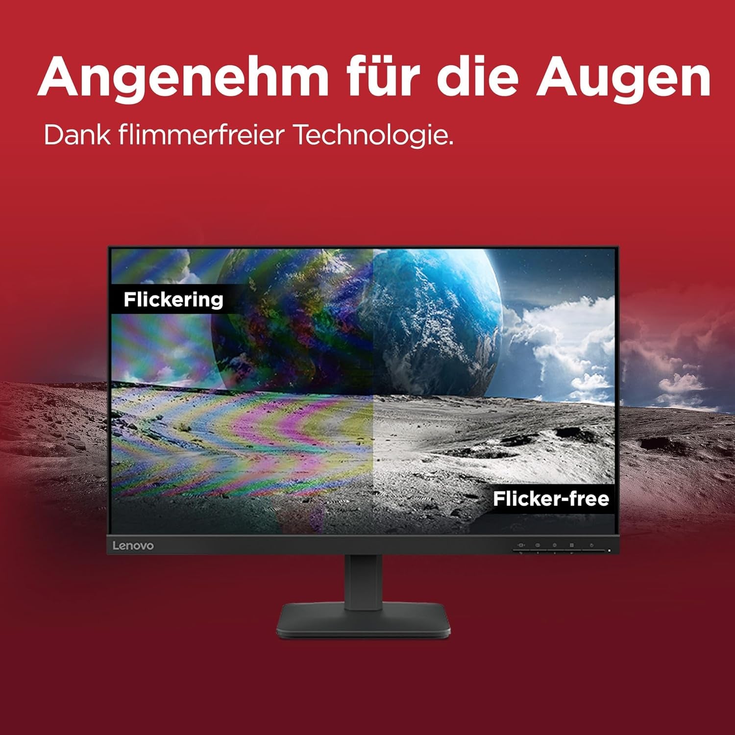 Lenovo L24-4E | 23.8" Full HD WLED Monitor | 1920X1080 | 16:9 | 100 Hz | 4Ms Reaktionszeit | Ips-Panel | HDMI | VGA Anschluss | Entspiegelt | Raven Schwarz | 3 Kg