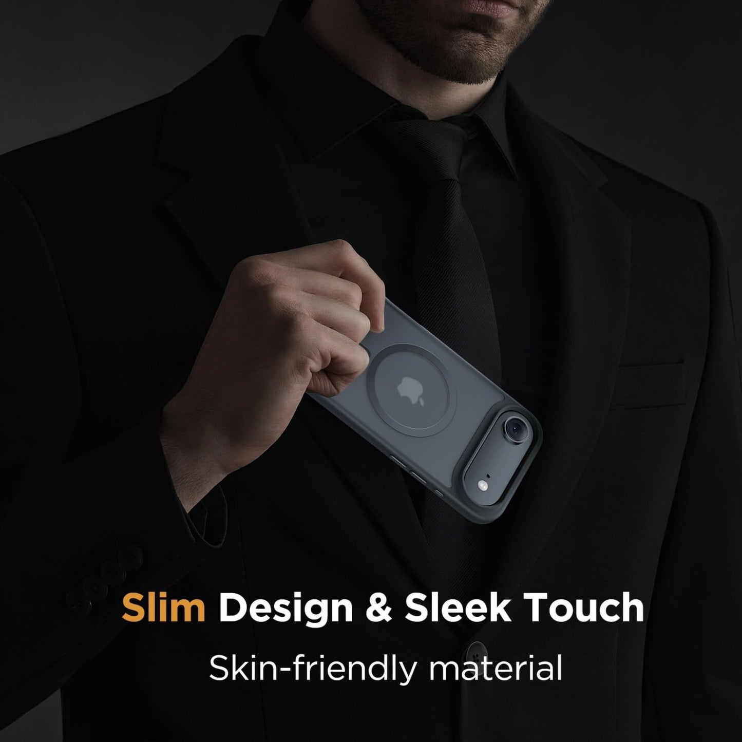 Miracase Für Iphone Air Hülle Für Magsafe[Mit Panzerglas] [TOP Militärschutz & Magnetkraft] Stoßfest Kratzfest Mit Samtiger Haptik Dünn Handyhülle Für Iphone 17 Air Hülle 6,5", Matt-Schwarz