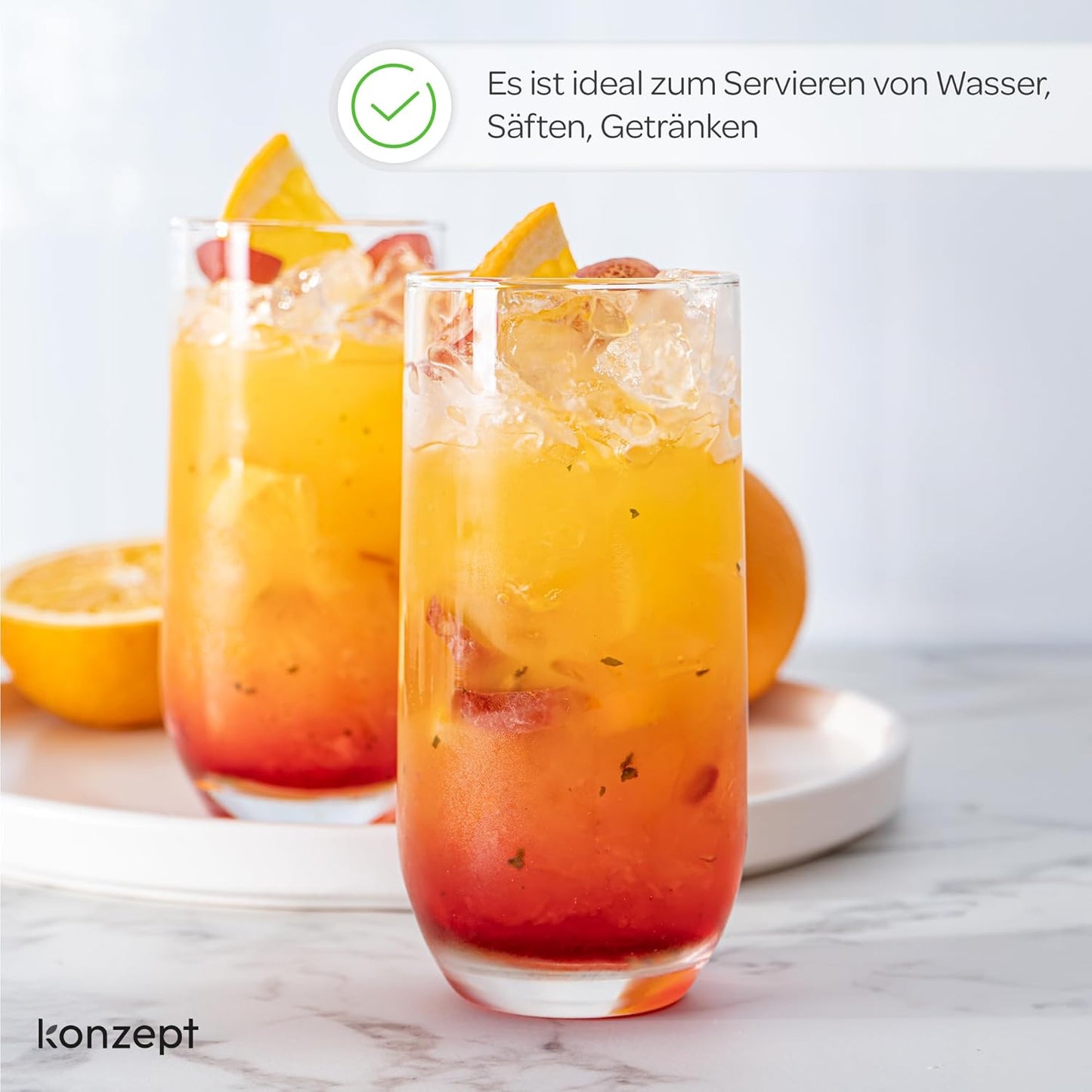 KONZEPT Gläser Set 12-Teilig, Transparente 400Ml