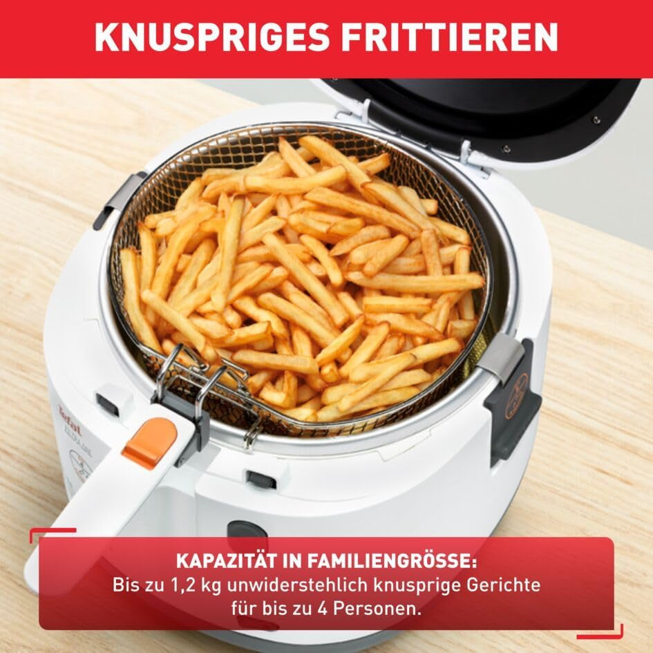 Tefal Fritteuse Filtra One – Kompakte Und Geruchsarme Fritteuse Mit Ölfilter, Antihaftbeschichtetem Einsatz, Leichter Reinigung Und Spülmaschinengeeignet, Perfekt Für Pommes, Nuggets & Snacks Zuhause