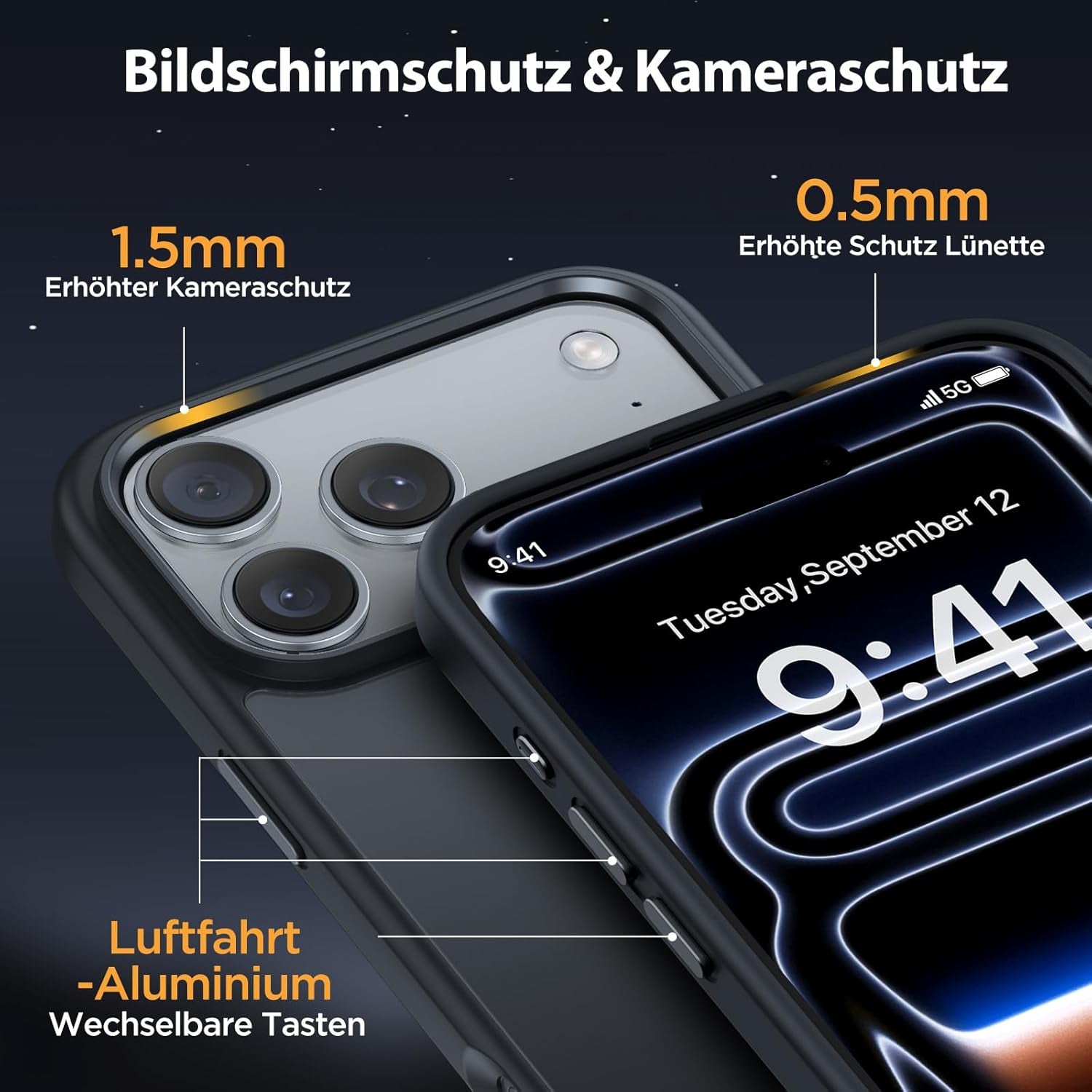 Miracase Für Iphone 17 Pro Hülle Für Magsafe [TOP Militärschutz & Magnetkraft] Stoßfest Kratzfest Mit Samtiger Haptik Extrem Langlebig Handyhülle Für Iphone 17 Pro 6,3", Matt-Schwarz
