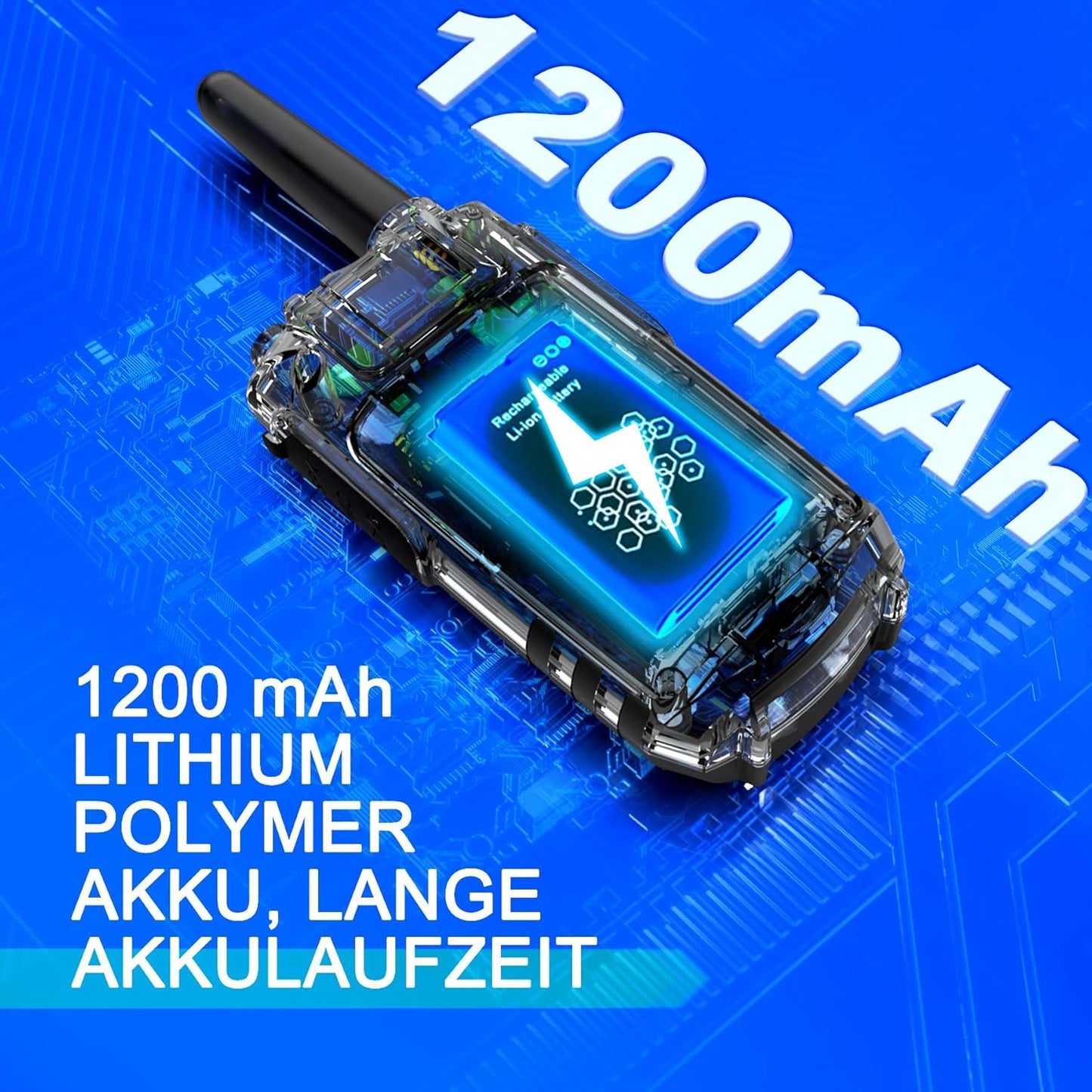 MT10 Walkie Talkie Aufladbar Für Erwachsene Kinder Funkgeräte, 1200Mah Li-Ion Batterie, USB-C Kabel, LED Taschenlampe, VOX Funkgeräte Für Wandern Und Camping,4Er Set