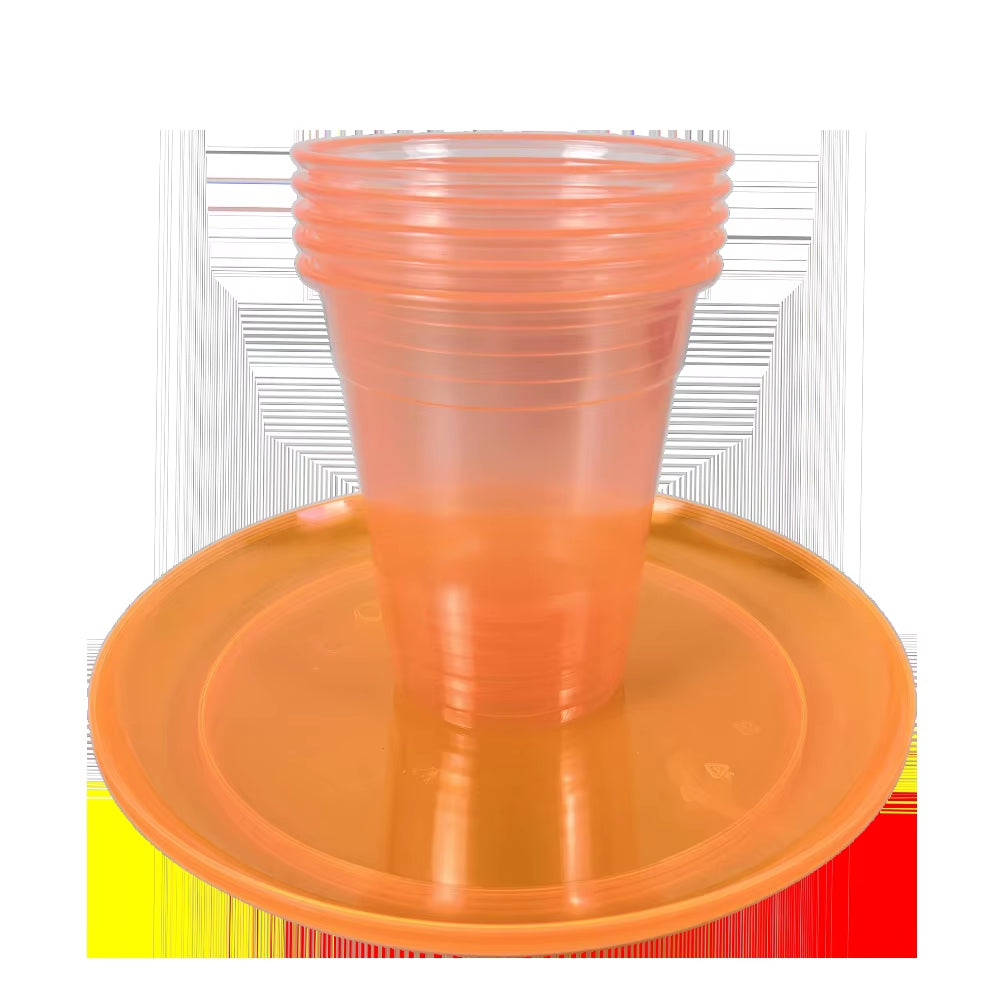 20–200 Stück, 12 Unzen, Neonfarben, Einfarbig, Einweg-Kunststoffbecher, Rosa, Orange, Blau, Grün, Eis-Kaffeetasse, Durchsichtiger Kunststoffbecher, Leuchtet Im UV