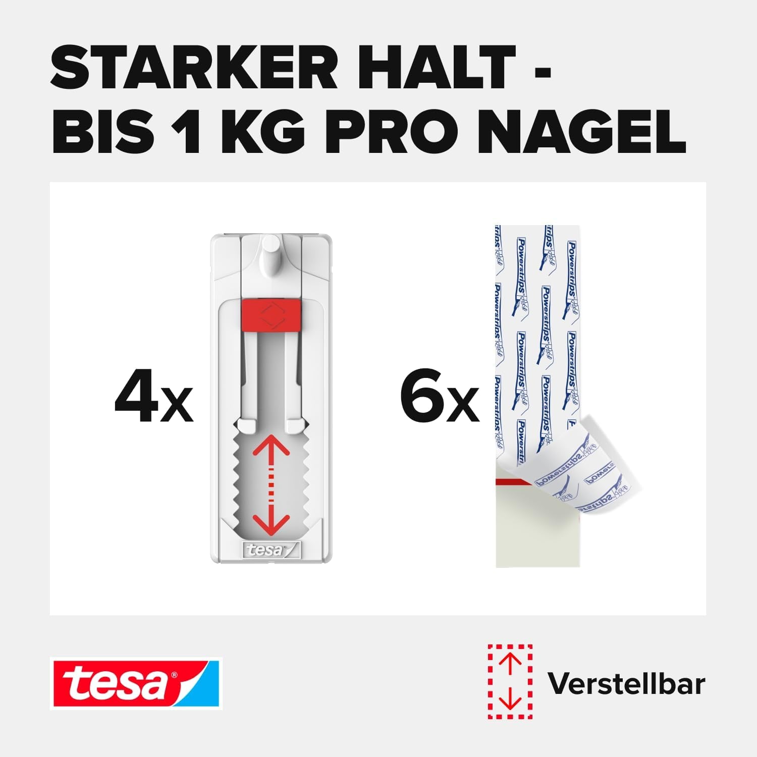 Tesa Verstellbarer Klebenagel (Für Tapeten Und Putz 1 Kg)