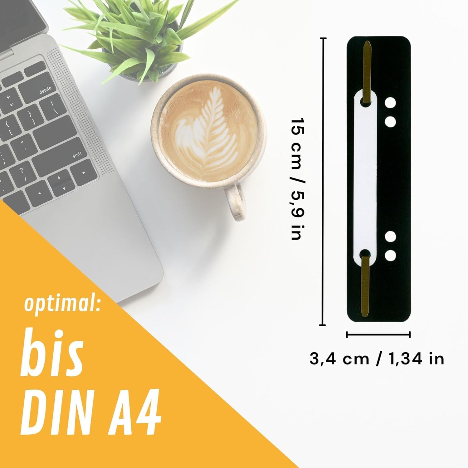 Perfect Line - 250 Heftstreifen (10X25 Stk.), Schwarz, Recycelbarer Kunststoff, Made in Germany