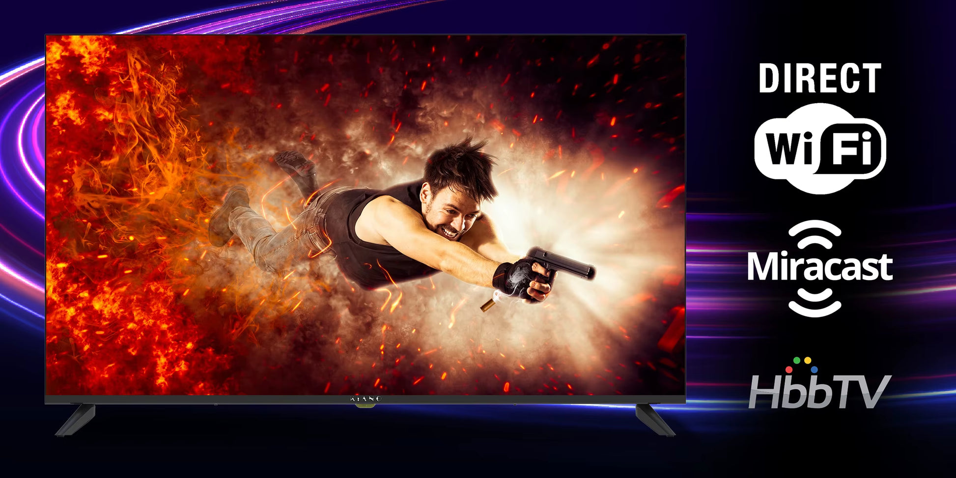 Led-Fernseher Kiano Elegance TV 50" 4K UHD Smart TV Wifi Miracast PVR