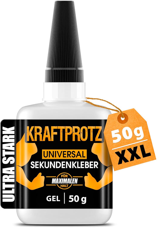 Sekundenkleber Extra Stark Gel 50 G – XXL Superkleber Für Holz, Metall, Kunststoff, Glas