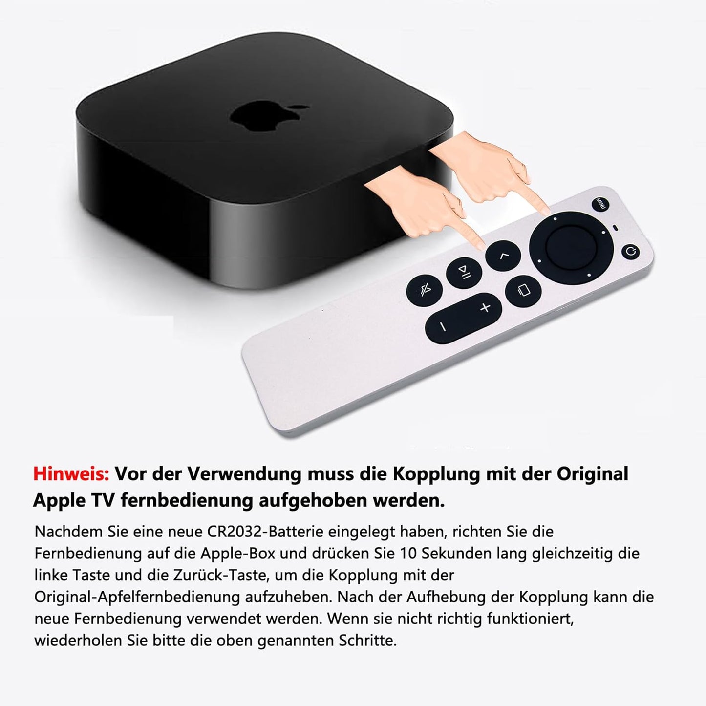 Neue Ersatzfernbedienung Für Apple TV, Apple TV Fernbedienung Kompatibel Mit Apple 1, 2, 3, 4, 5 Generation Und Apple TV 4K