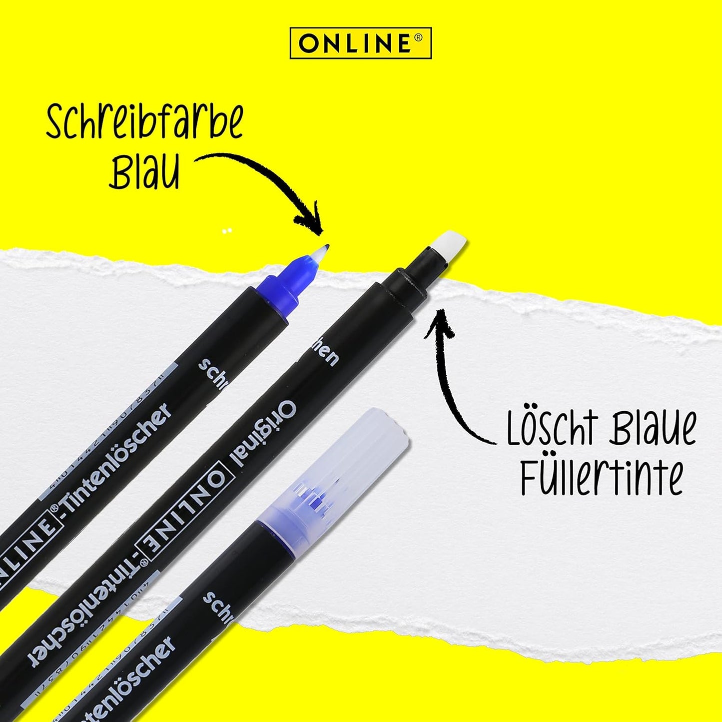 Online Vorteils-Pack 6X Tintenlöscher Zum Löschen Und Überschreiben | in Verschiedenen Farben, Je 3X Schwarz, Grün | Entfernung Und Korrektur Blauer Tinte | Schreibfarbe Blau