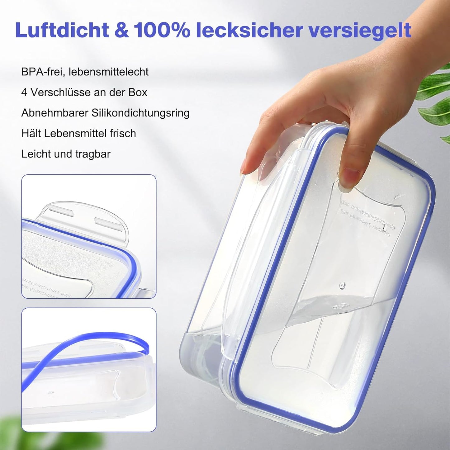 YASHE 32Er Frischhaltedosen Mit Deckel, Luftdichte Aufbewahrungsbox, Bpa-Frei Kunststoff Aufbewahrungsbehälter Für Küche, Vorratsdosen Set Mit Etiketten