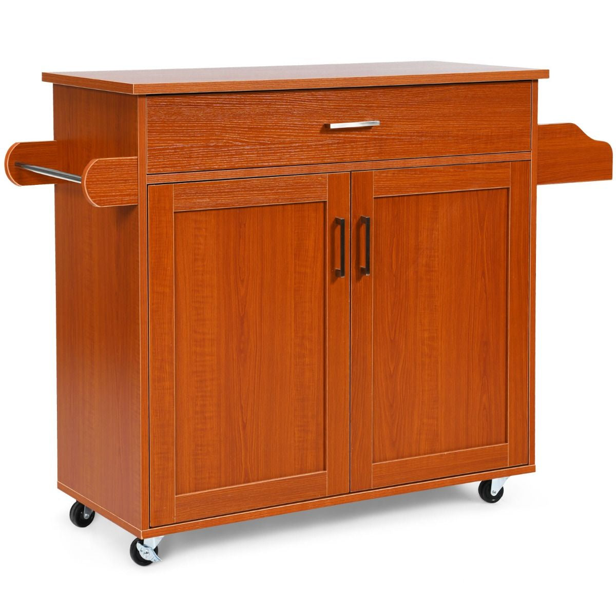 Küchenwagen Mit Handtuchhalter & Gewürzboard & Schublade Kücheninsel Rollbarer Küchenschrank