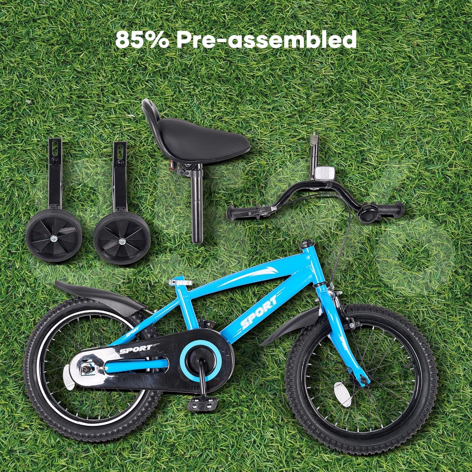 Kinderfahrrad 14 Zoll, Fahrrad Für Jungen Und Mädchen Mit Stützrädern